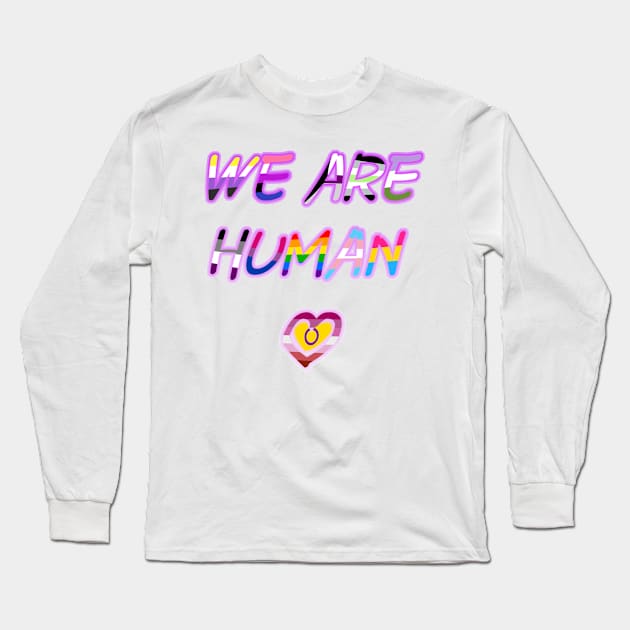 We Are Human Long Sleeve T-Shirt by Zorveechu